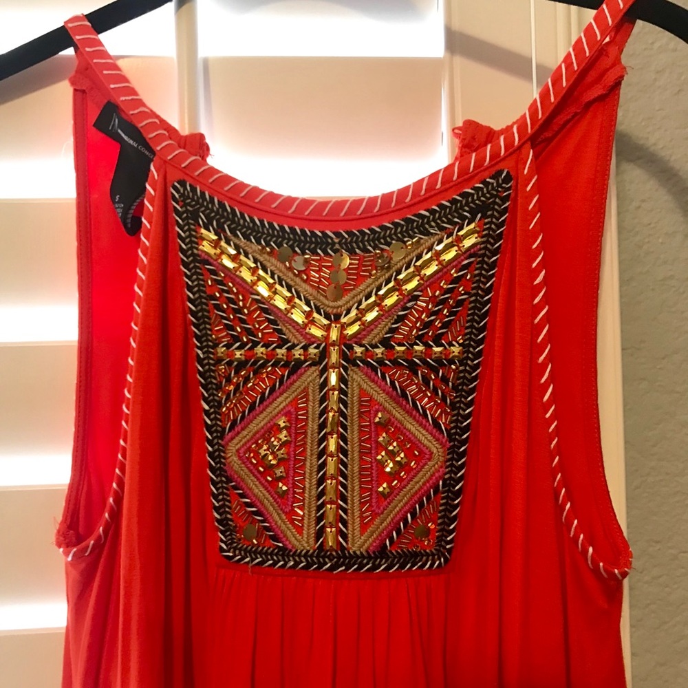 I.N.C Orange Embellished Dress Size Small